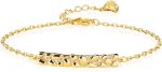 MEVECCO Gold Tiny Pearl Bracelet,14K Gold Plated Cute Beaded Freshwater Cultured Pearls Tiny Charm Dainty Handmade Bracelet for Women